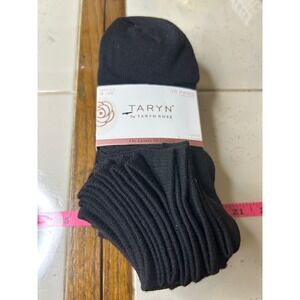 Taryn‎ Rose Womens 10 Pair Low Cut Socks Black Shoe Size 4-10 Moisture Control